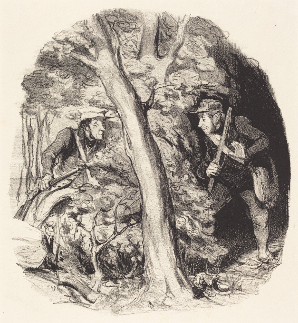 Spotkanie w lesie autorstwa Honoré Daumier