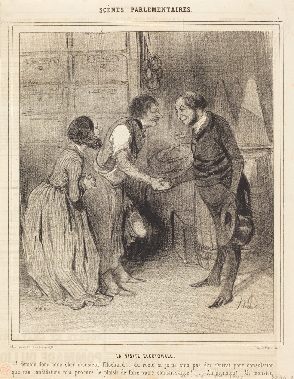 Wizyta wyborcza autorstwa Honoré Daumier