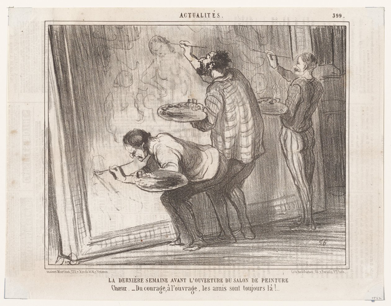 Ostatni tydzień przed otwarciem Salonu malarstwa... (Aktualności), z Le Charivari autorstwa Honoré Daumier