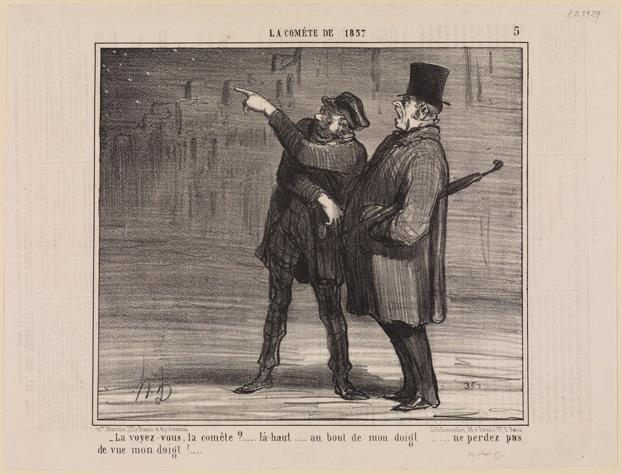 Czy widzicie tę kometę (Kometa z 1857 r., arkusz 5) autorstwa Honoré Daumier