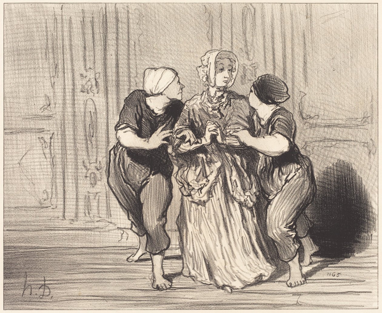 Piękna płeć w szkole pływania autorstwa Honoré Daumier