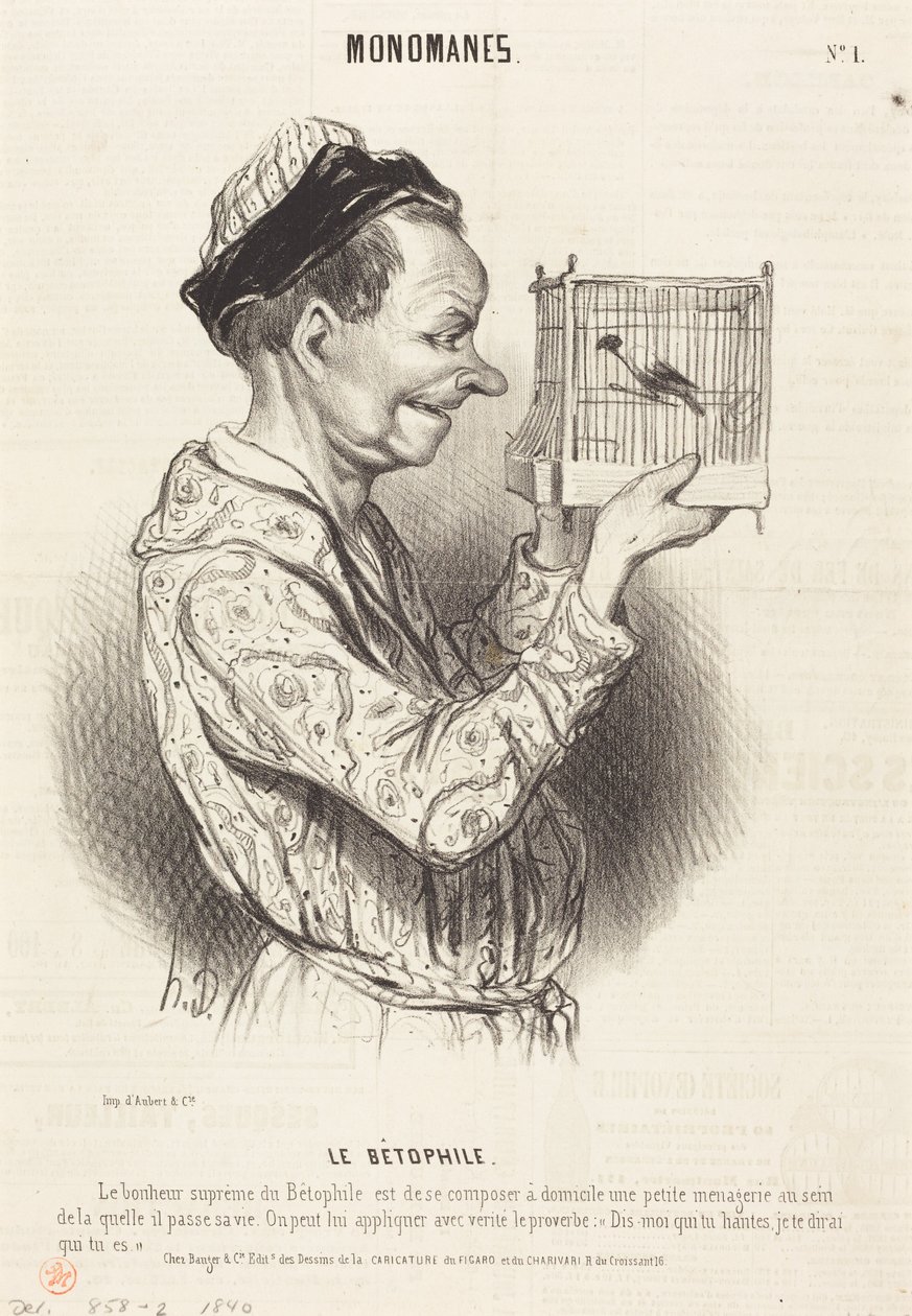 Miłośnik zwierząt autorstwa Honoré Daumier