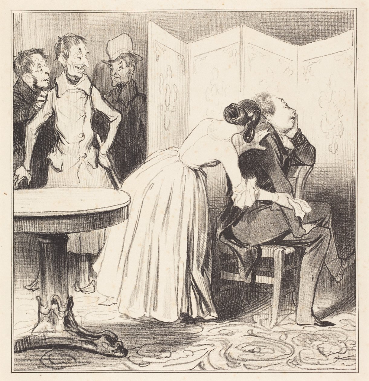 Chevalier des Adrets jest kochankiem... autorstwa Honoré Daumier