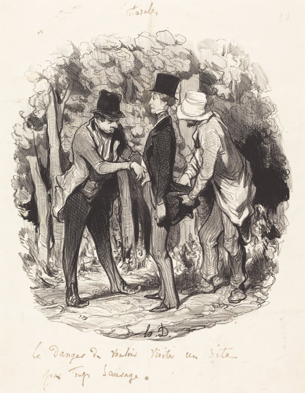 Niebezpieczeństwo odwiedzenia nazbyt dzikiego miejsca autorstwa Honoré Daumier