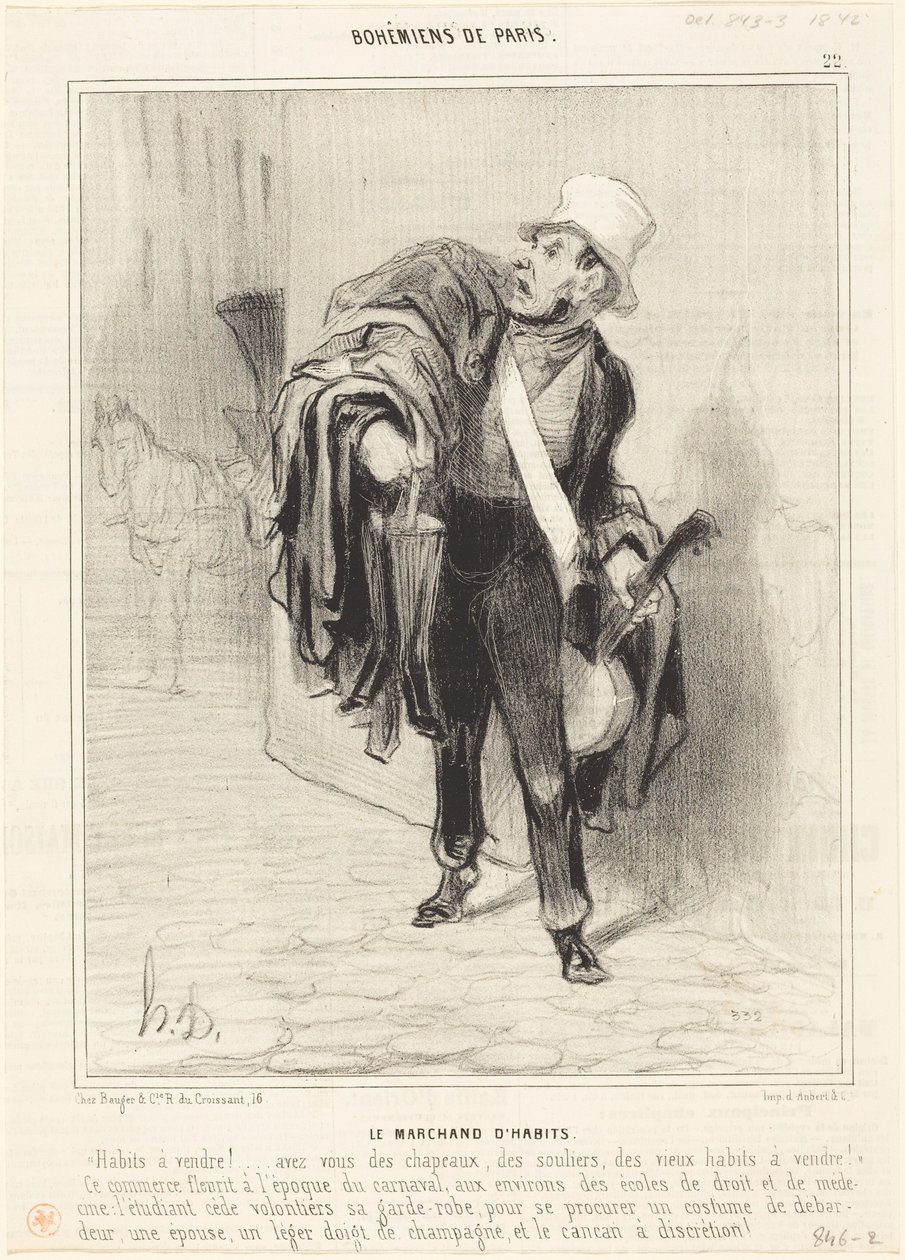 Kupiec od ubrań autorstwa Honoré Daumier