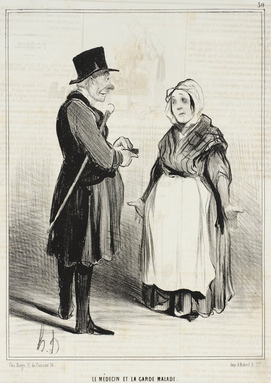 Lekarz i pielęgniarka autorstwa Honoré Daumier