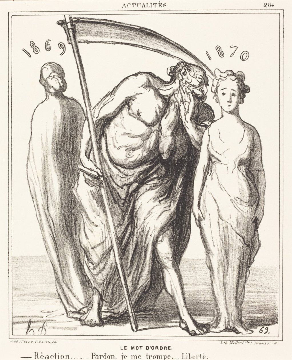 Hasło: Reakcja... Przebaczenie... Wolność autorstwa Honoré Daumier