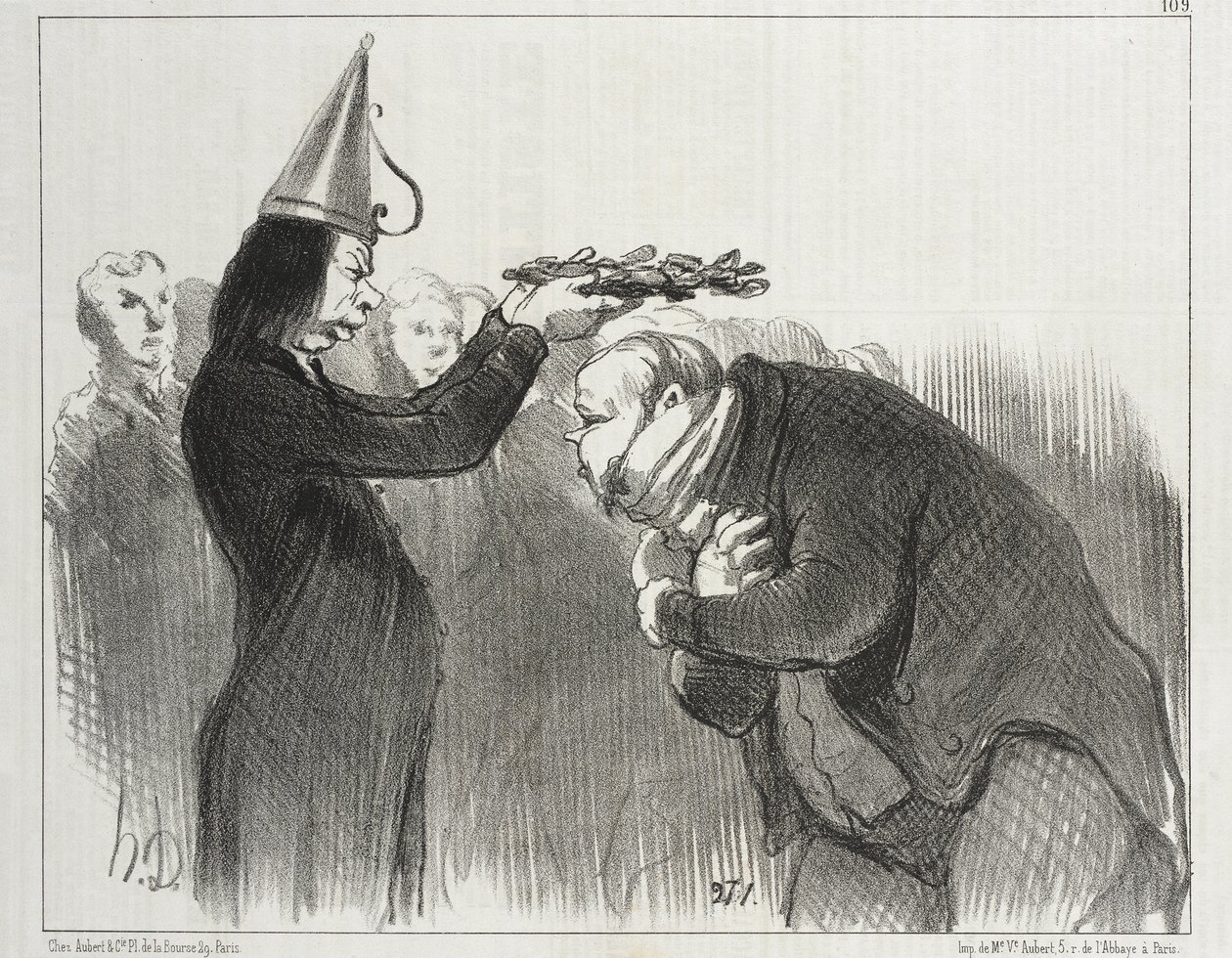 Następne wręczenie nagród w Académie Française autorstwa Honoré Daumier