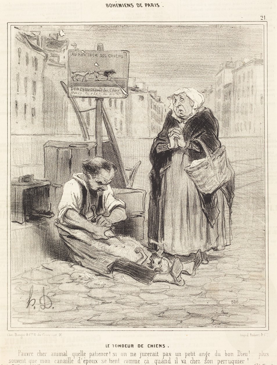 Strzygący psy autorstwa Honoré Daumier