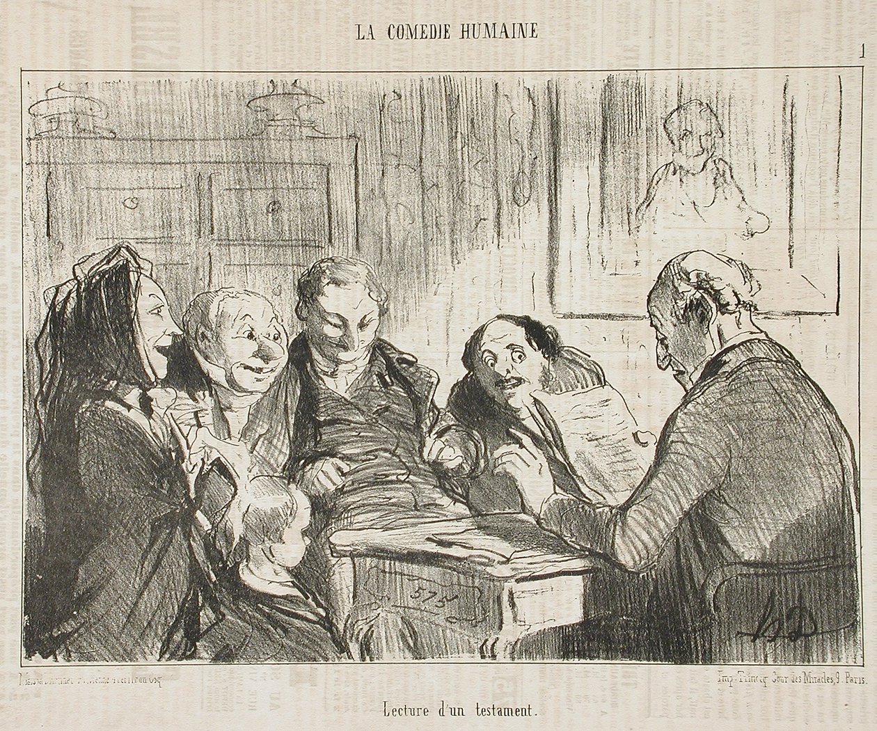 Odczytanie testamentu autorstwa Honoré Daumier