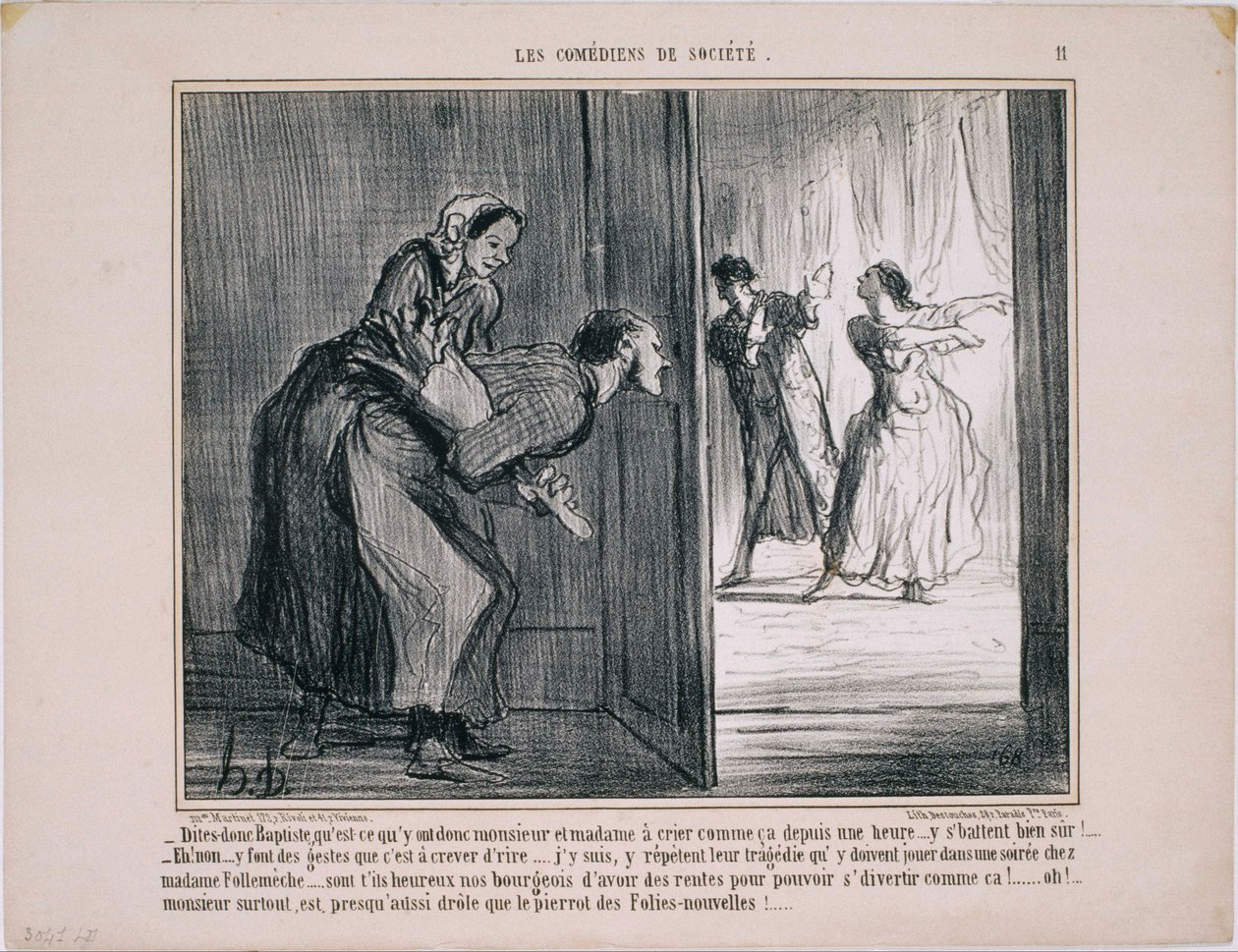 „Les Comédiens de Société”: Słuchaj, Baptiste, co oni właściwie… autorstwa Honoré Daumier