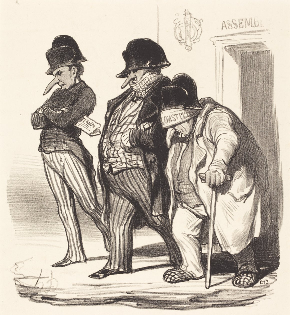 Gazety napoleońskie opuszczające Zgromadzenie Narodowe... autorstwa Honoré Daumier