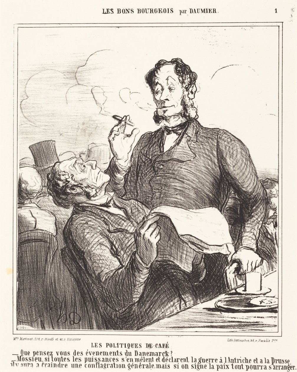 Politycy kawiarni autorstwa Honoré Daumier