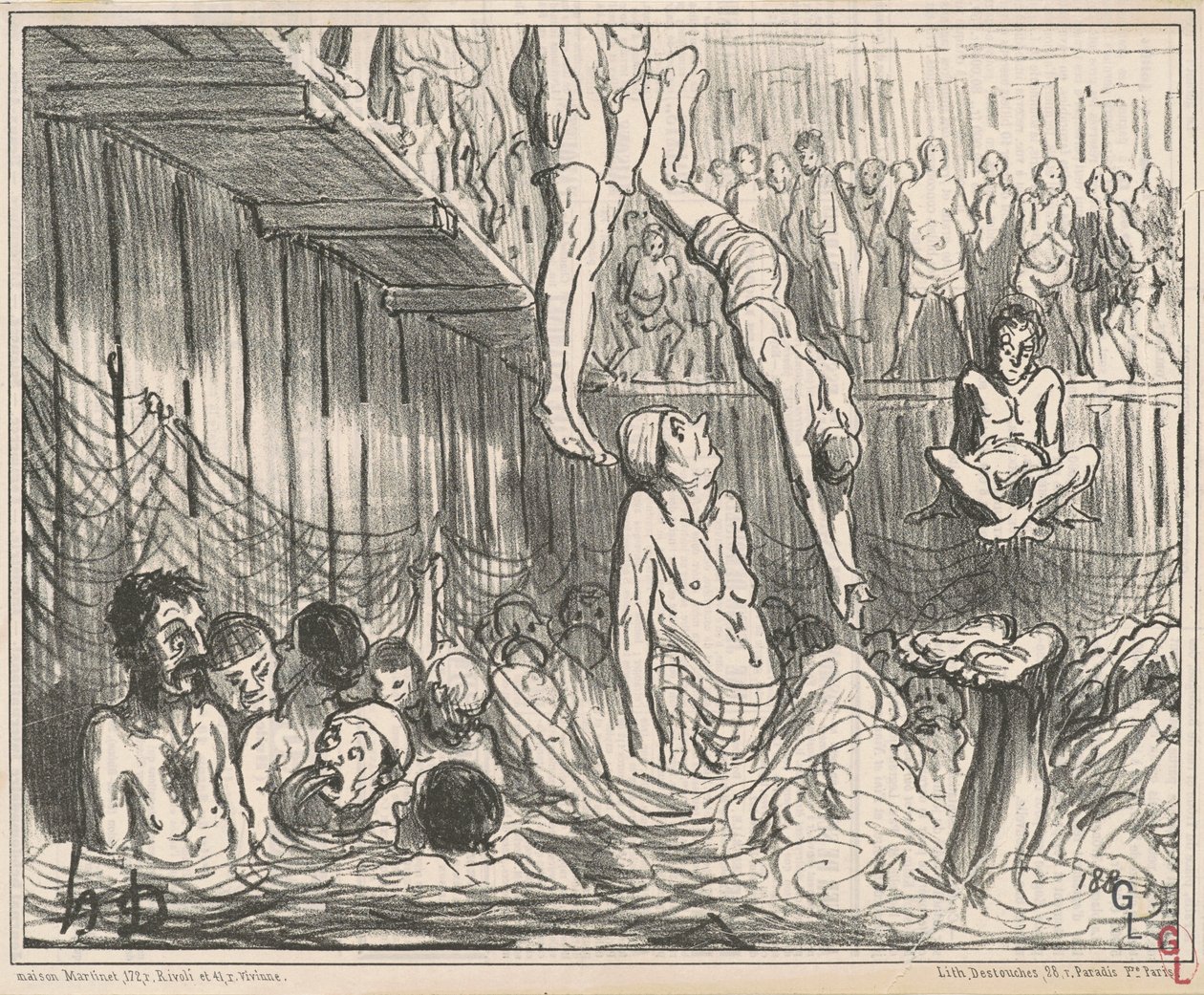Kąpiele za cztery grosze autorstwa Honoré Daumier