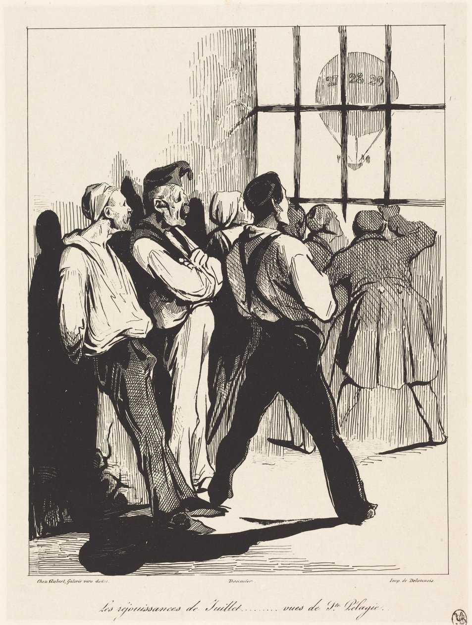 Uroczystości lipcowe... widziane ze Ste. Pélagie autorstwa Honoré Daumier