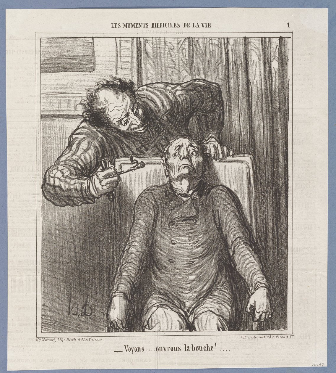 Zobaczmy… Otwórz usta! autorstwa Honoré Daumier