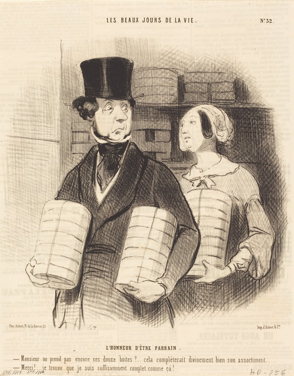 Zaszczyt bycia ojcem chrzestnym autorstwa Honoré Daumier