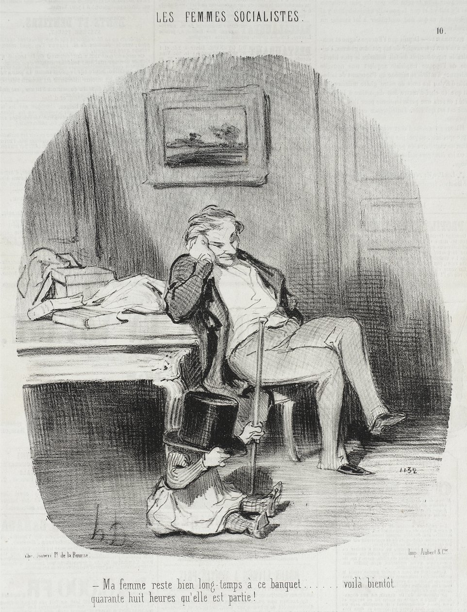Moja żona bardzo długo pozostaje na tym bankiecie... autorstwa Honoré Daumier