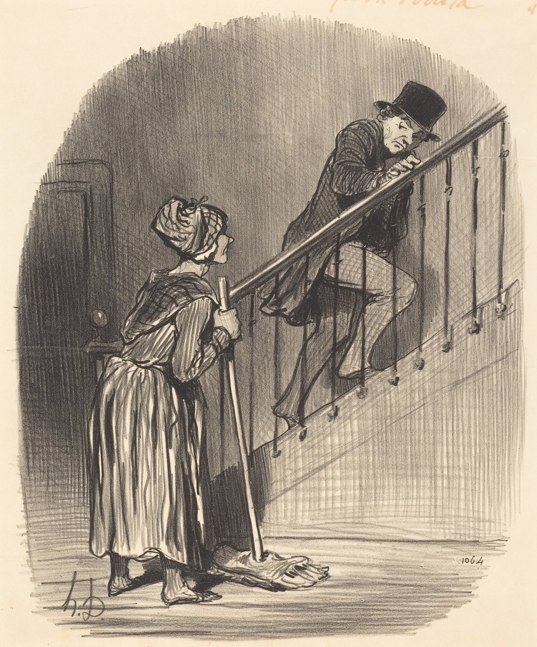 Czy moja żona jest w domu autorstwa Honoré Daumier