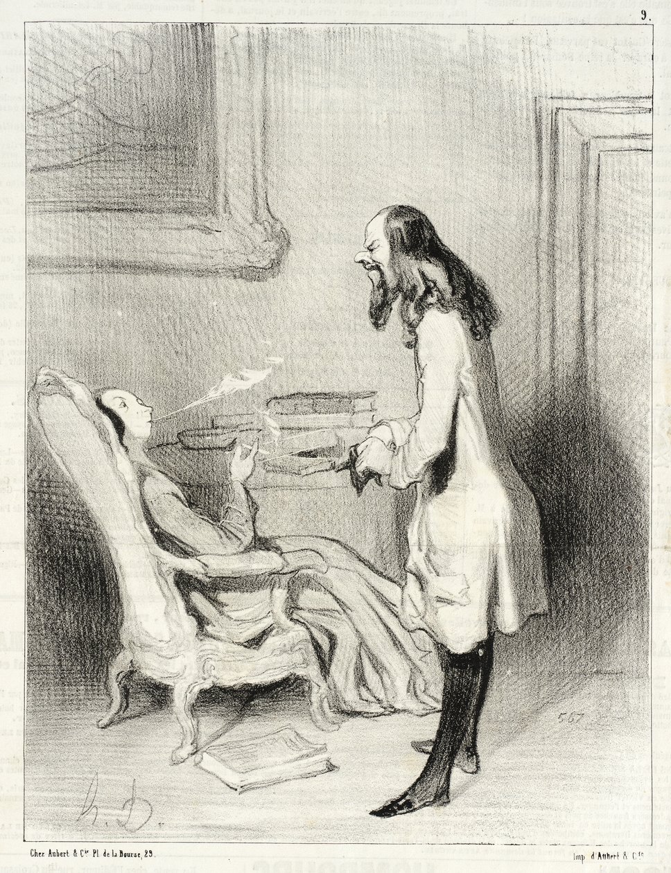Madame, co pani sądzi o tym papierosie? autorstwa Honoré Daumier