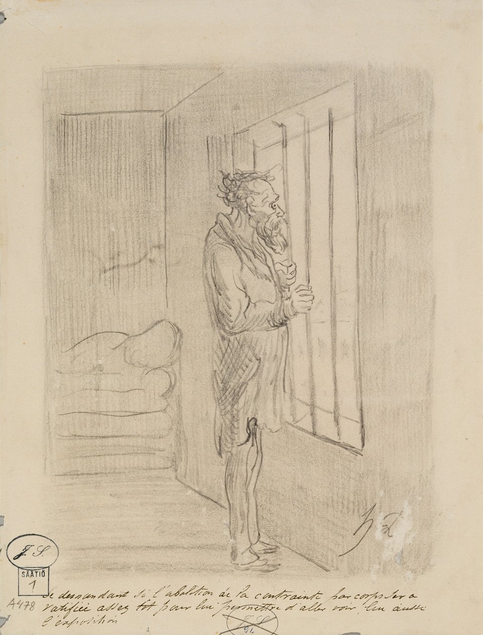 Mężczyzna pod kluczem autorstwa Honoré Daumier