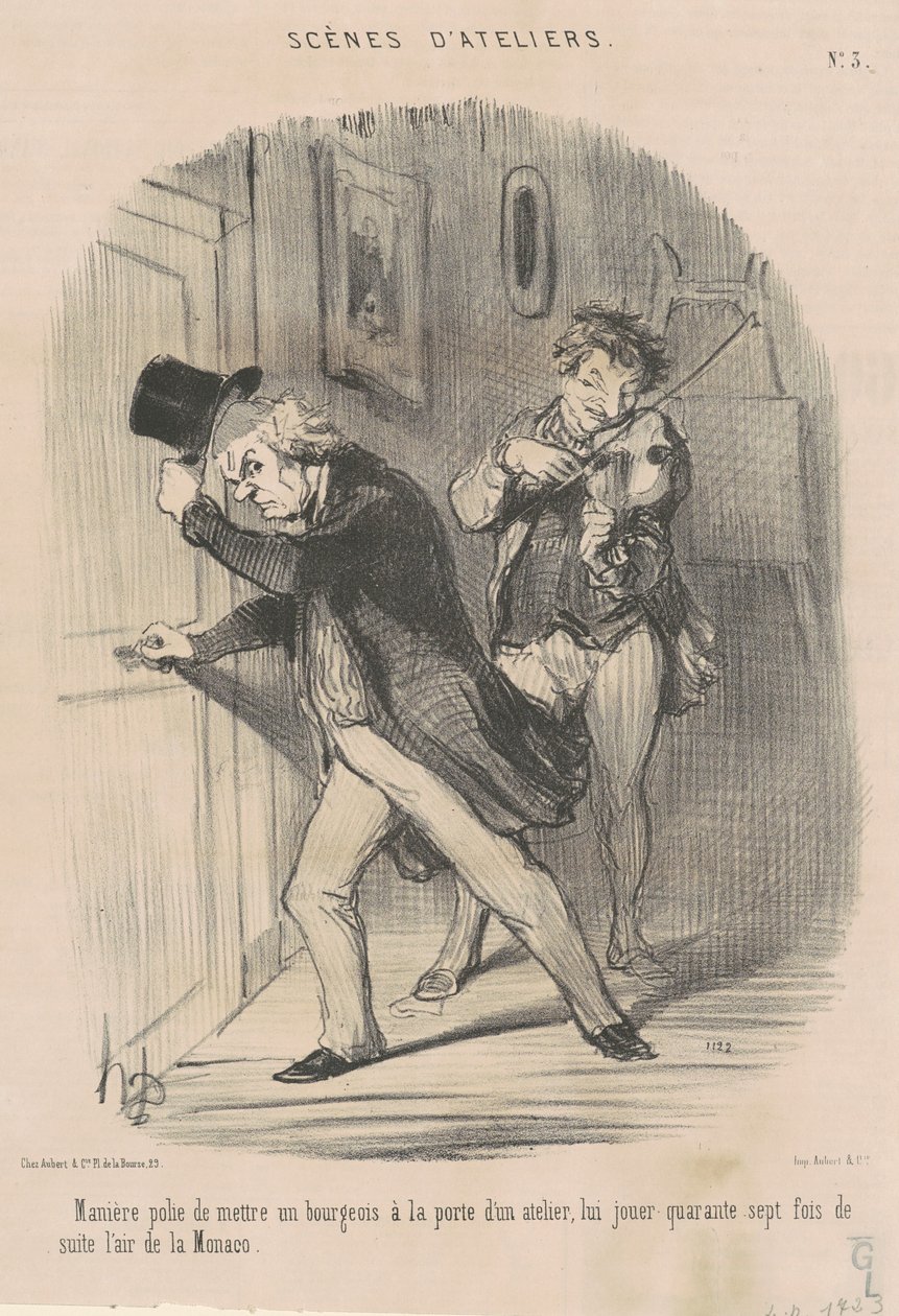 Uprzejmy sposób na postawienie... przy drzwiach... autorstwa Honoré Daumier