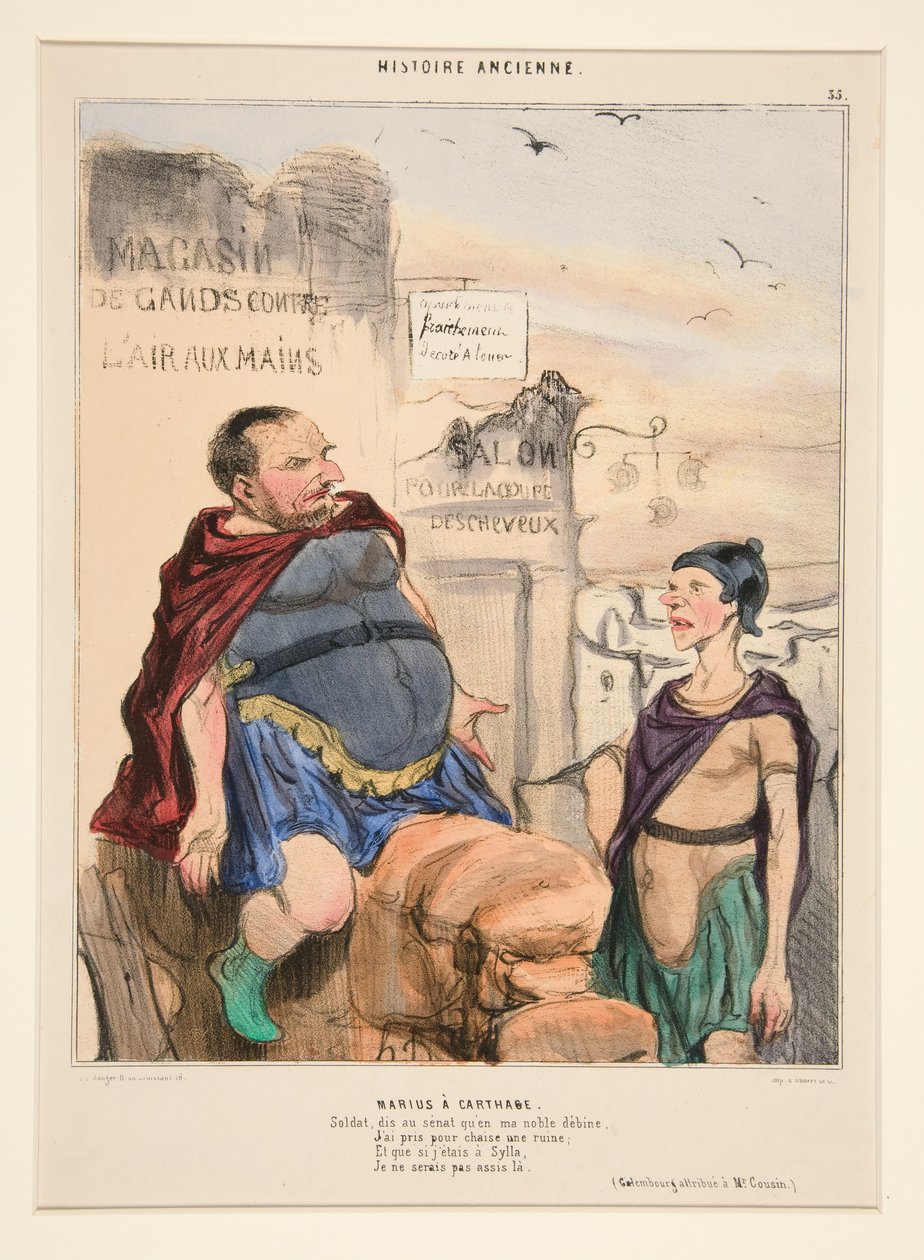 Mariusz w Kartaginie. Żołnierzu, powiedz Senatowi, że w mojej szlachetnej nędzy... z Histoire Ancienne autorstwa Honoré Daumier