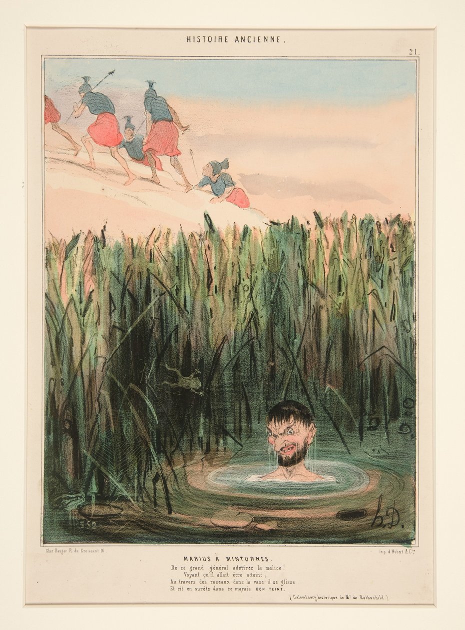 Marius w Minturnach. Podziwiajcie przebiegłość tego wielkiego wodza... z „Histoire Ancienne” autorstwa Honoré Daumier