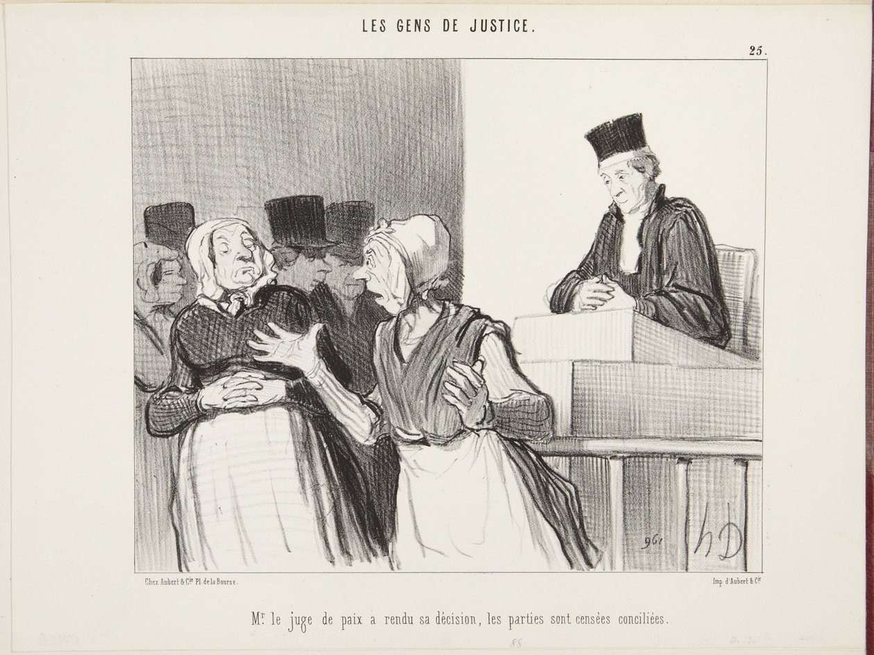 Sędzia pokoju wydał decyzję, strony uważa się za pojednane autorstwa Honoré Daumier