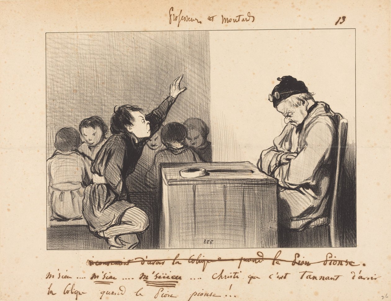 Panie... jakże to dokuczliwe mieć kolkę, kiedy... autorstwa Honoré Daumier