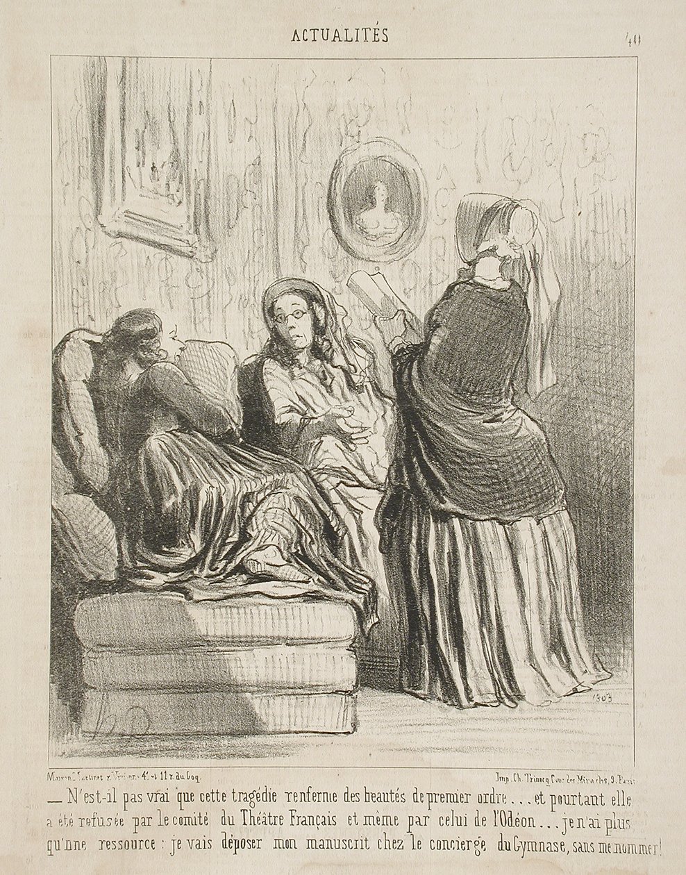 Czyż nie jest prawdą, że ta tragedia zawiera piękności...? autorstwa Honoré Daumier