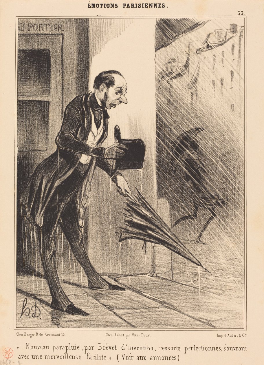 Nowy parasol, marki Brevet... autorstwa Honoré Daumier
