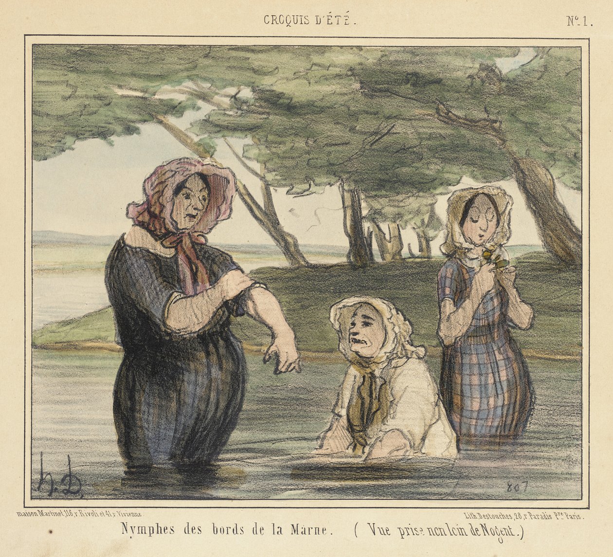Nimfy znad Marny autorstwa Honoré Daumier