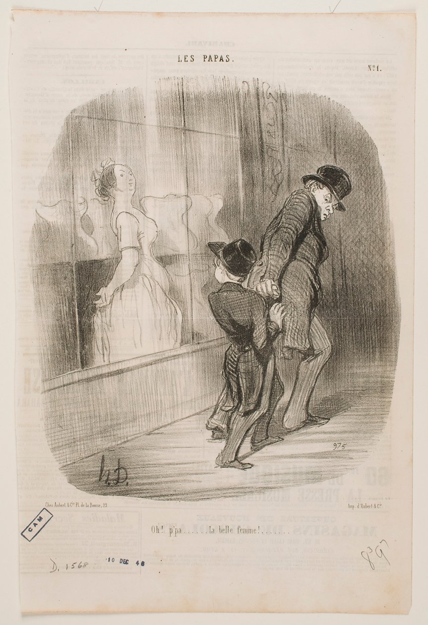 Och, tatusiu, ... jaka piękna kobieta! autorstwa Honoré Daumier