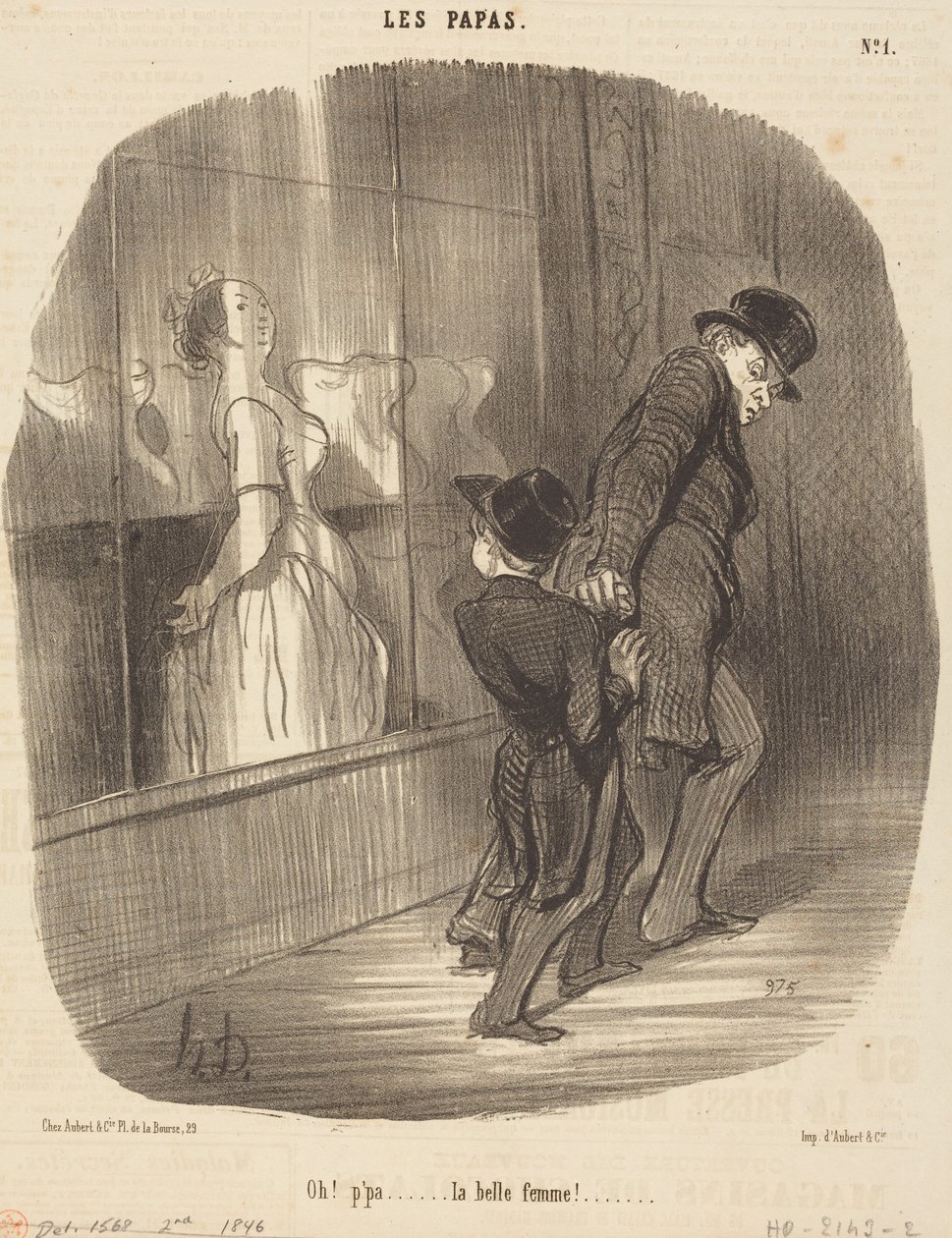 Och! Tato... jaka piękna kobieta! autorstwa Honoré Daumier