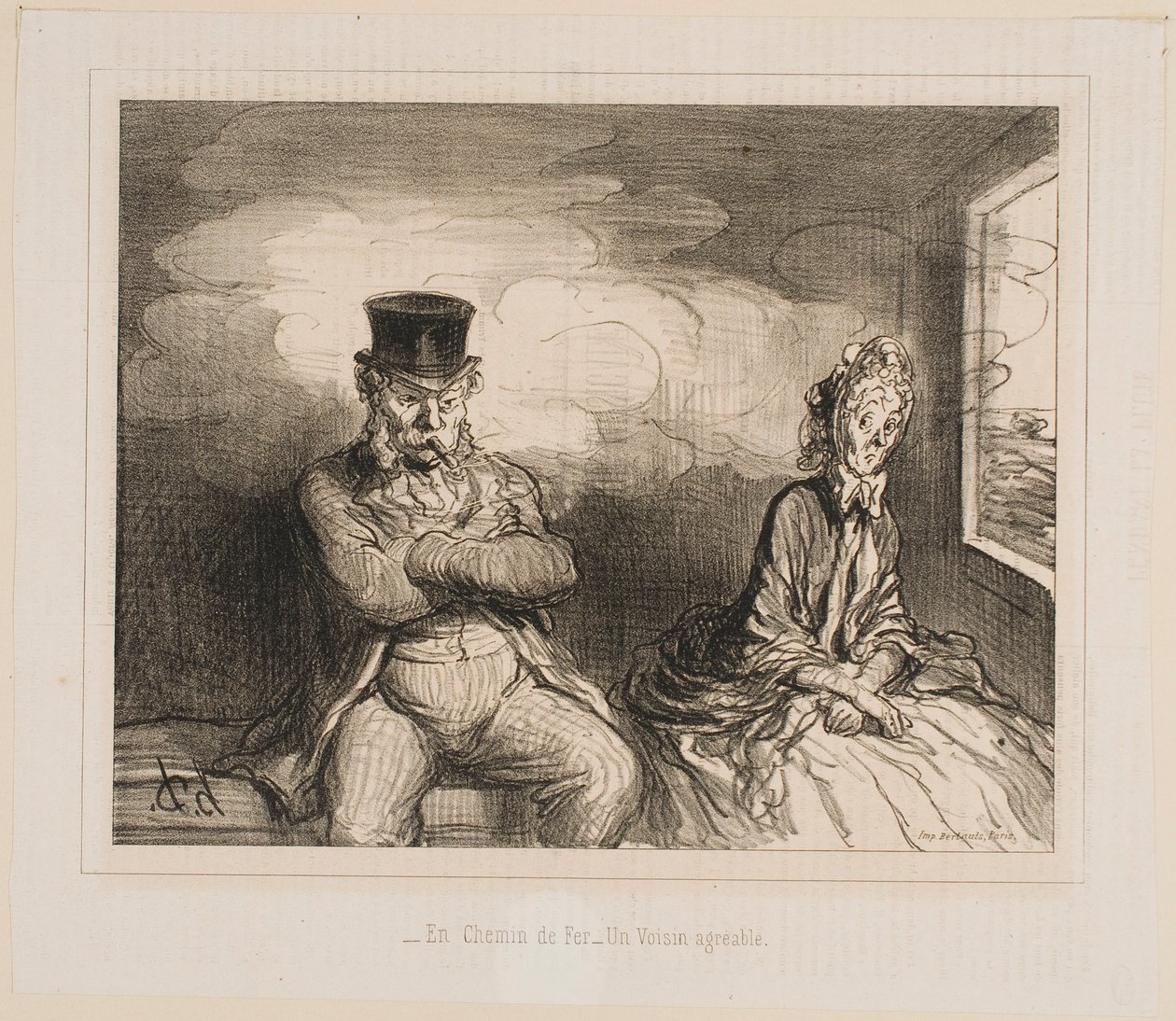 W pociągu... Miły towarzysz autorstwa Honoré Daumier