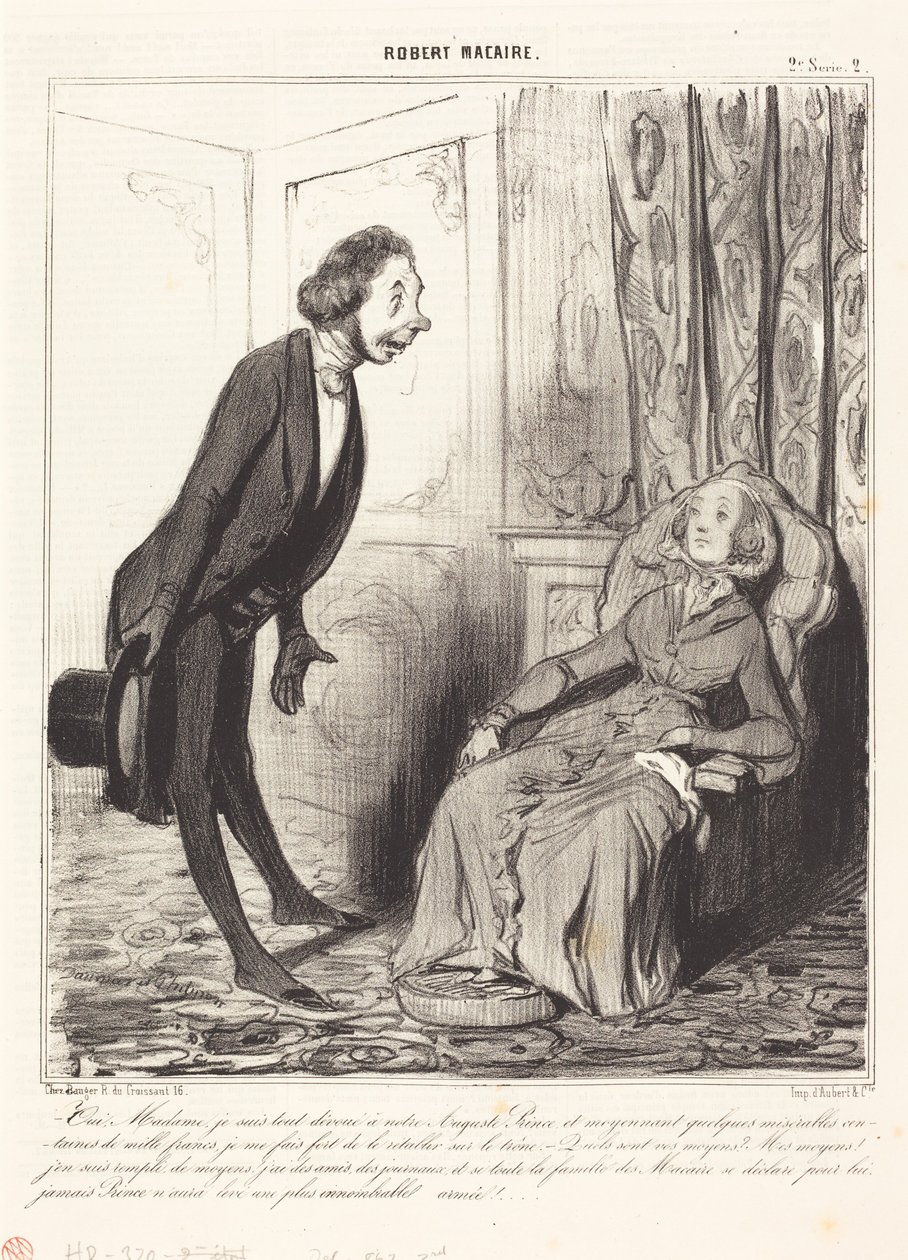 Tak, madame, jestem całkowicie oddany naszemu... księciu... autorstwa Honoré Daumier
