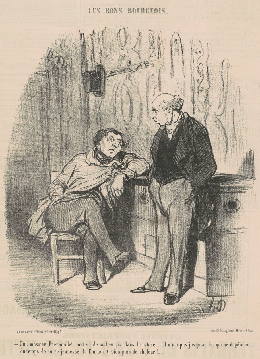 Tak, Mossieu Fremoillet, wszystko idzie od złego do gorszego... autorstwa Honoré Daumier