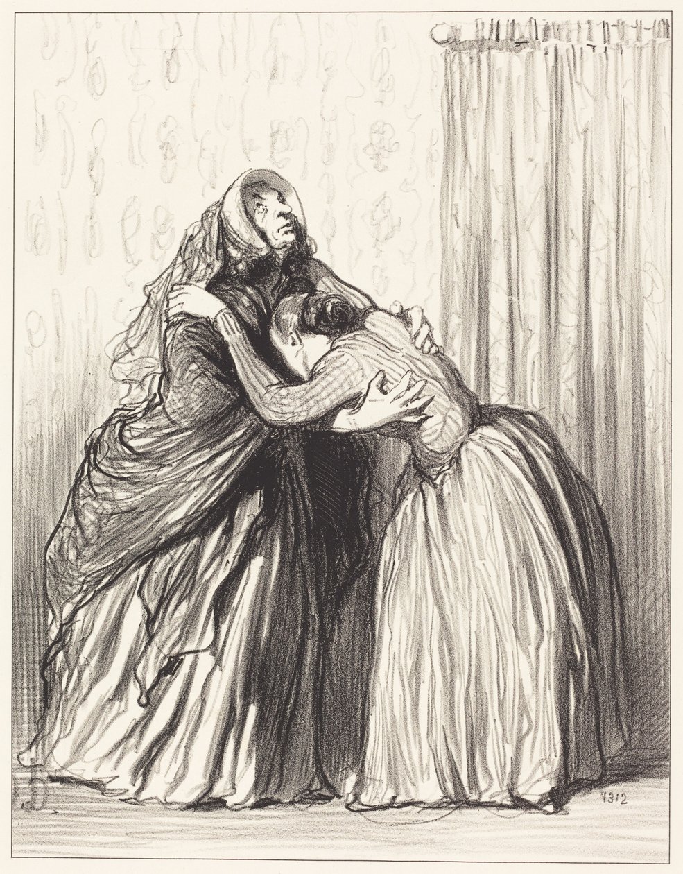 Tak, moja droga, mój mąż poniżył moją godność... autorstwa Honoré Daumier