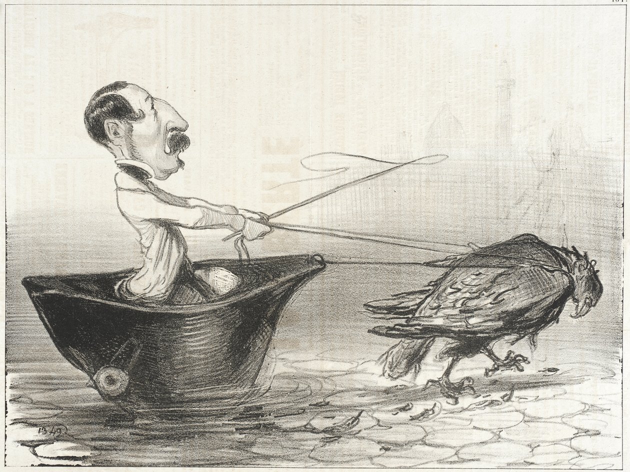 Napoleoński parowiec autorstwa Honoré Daumier