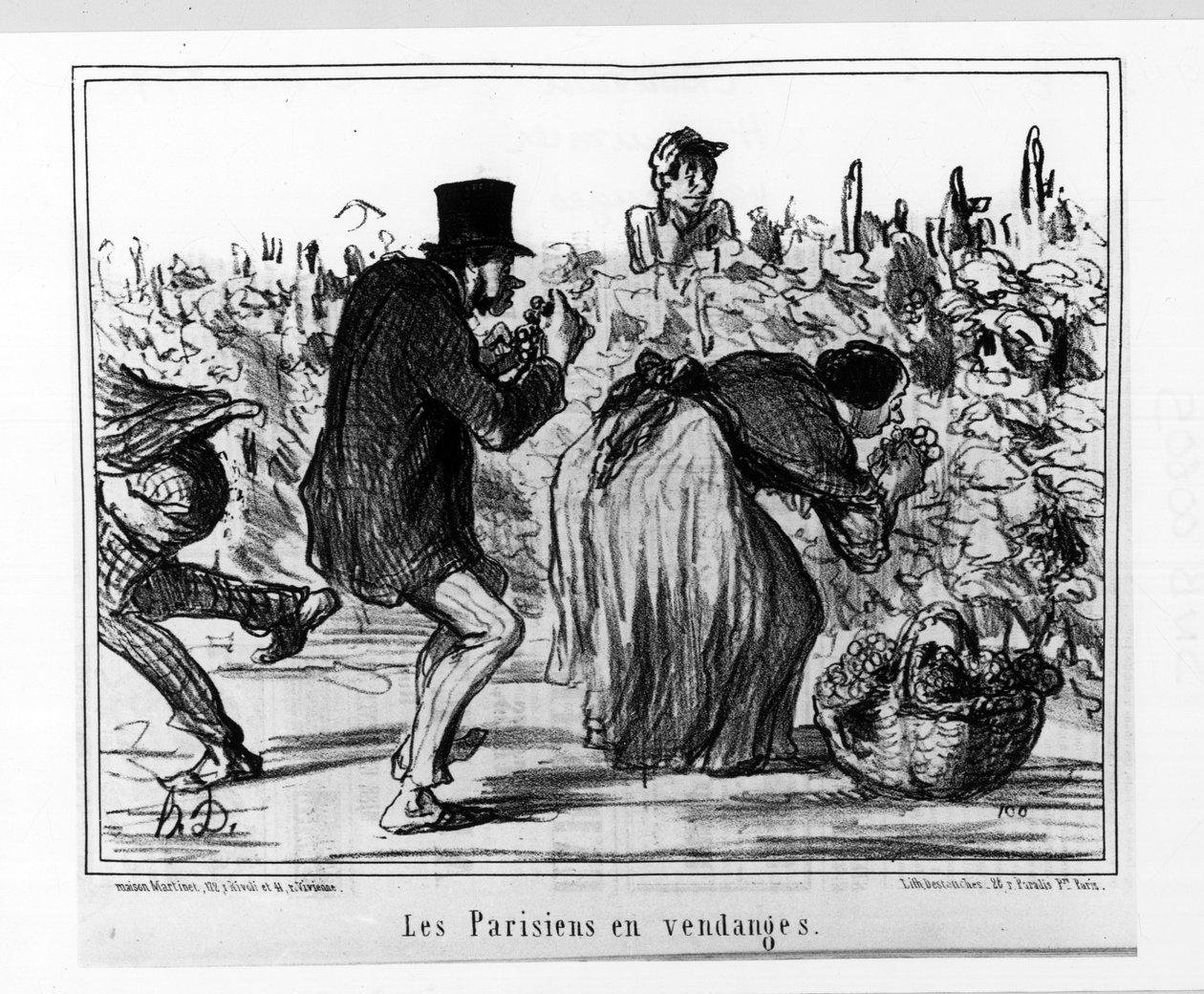 Szkice paryskie: Paryżanie w żniwach – autorstwa Daumier, w „”Charivari”” z 10.02.1857 autorstwa Honoré Daumier