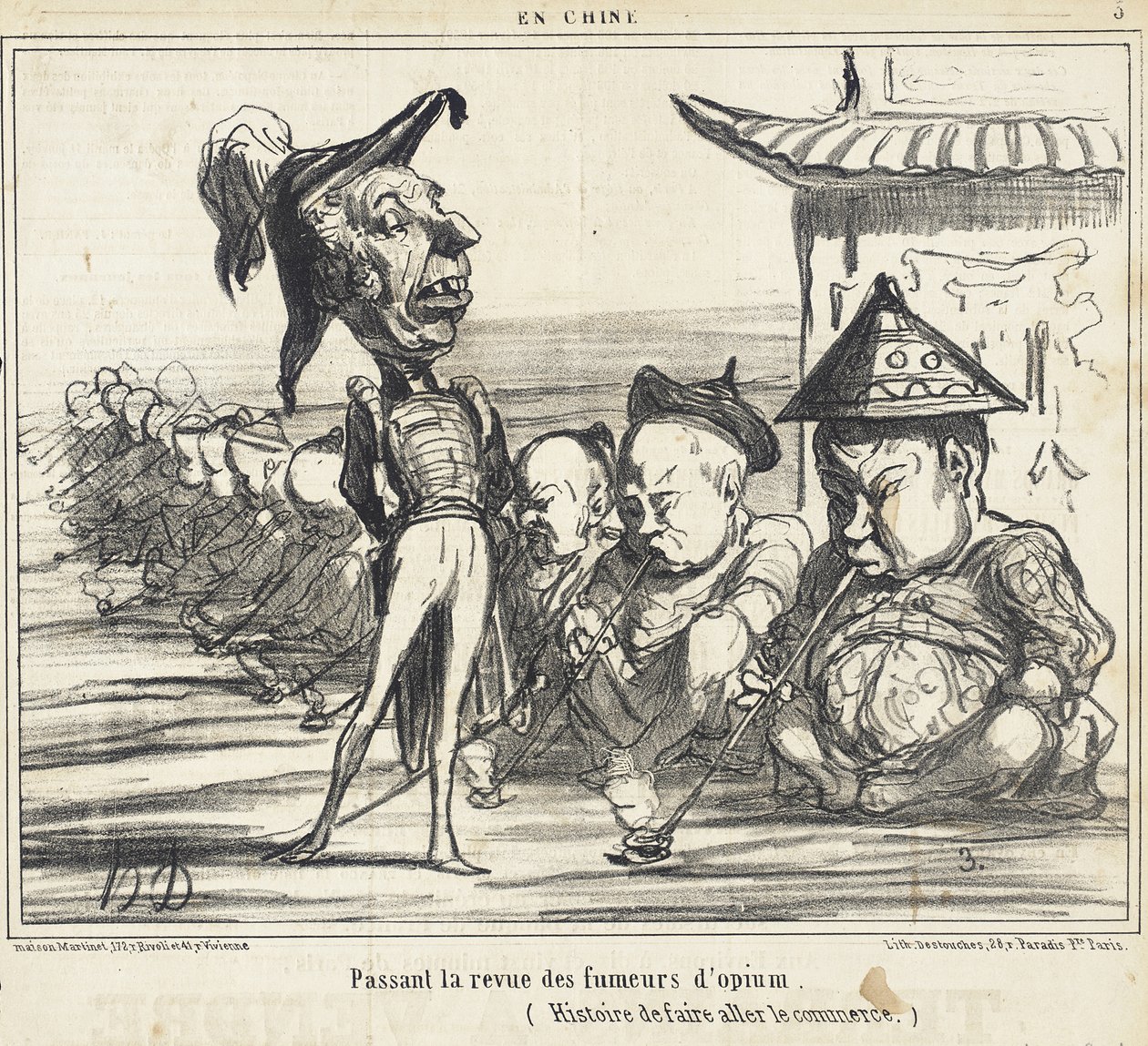 Przegląd palaczy opium autorstwa Honoré Daumier