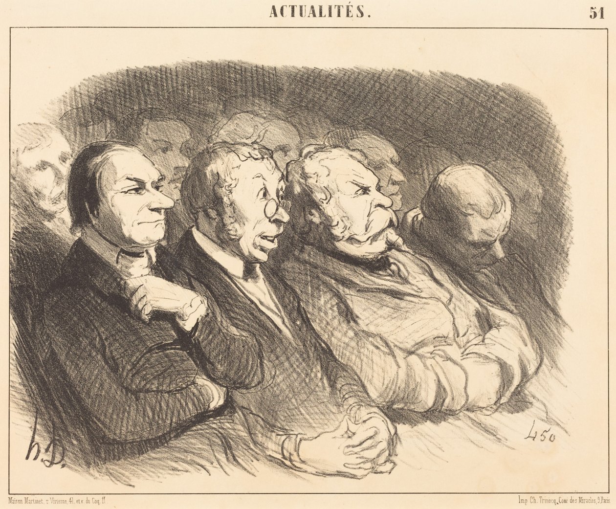 Fizjonomie widzów w Porte Saint-Martin... autorstwa Honoré Daumier