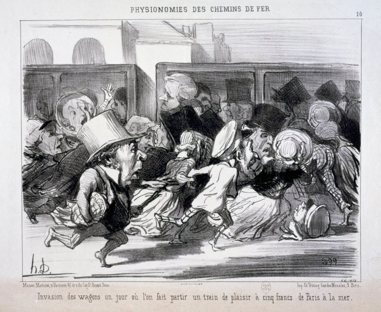 Fizjonomie kolei nr 10: Inwazja wagonów w dniu, w którym wysyła się... autorstwa Honoré Daumier