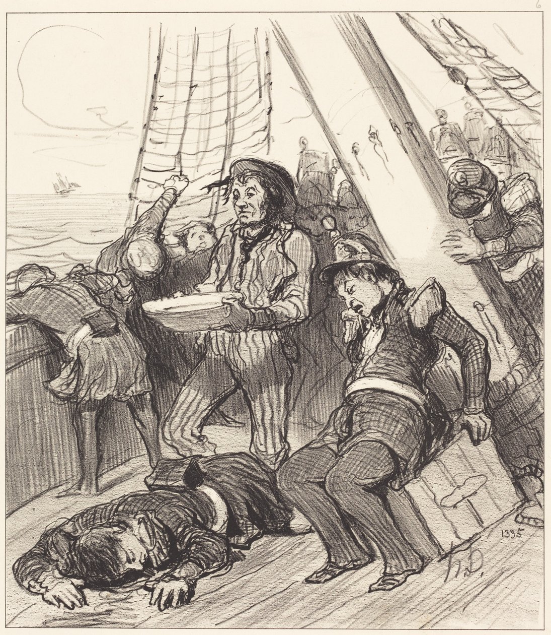 Kilku żołnierzy Gwardii Narodowej, którzy nawet nie pomyśleli... autorstwa Honoré Daumier