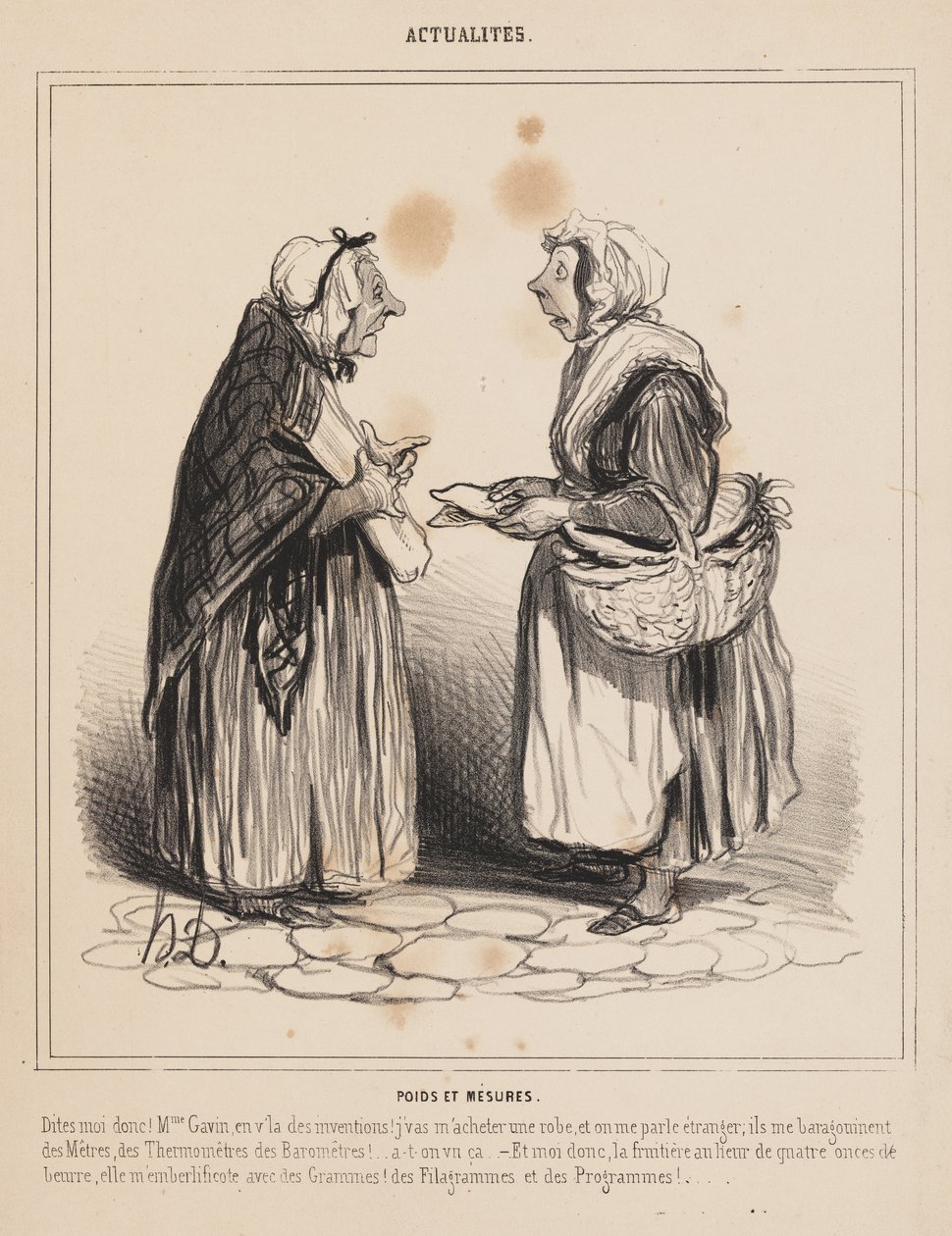 Wagi i miary, z „Actualités” autorstwa Honoré Daumier