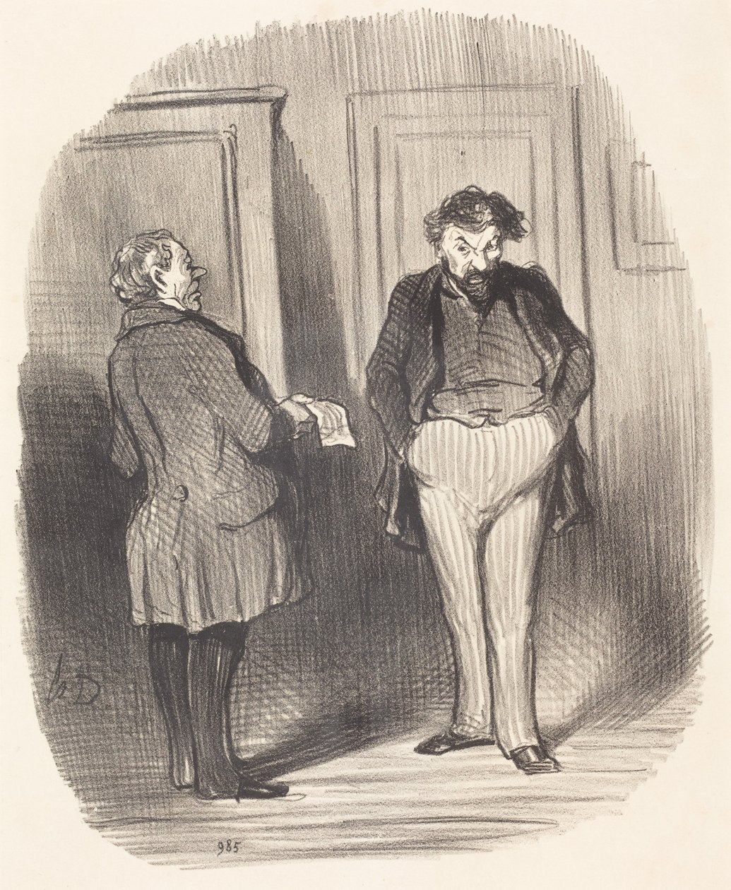 Czy mógłby mi pan powiedzieć...? Mam grypę!... autorstwa Honoré Daumier