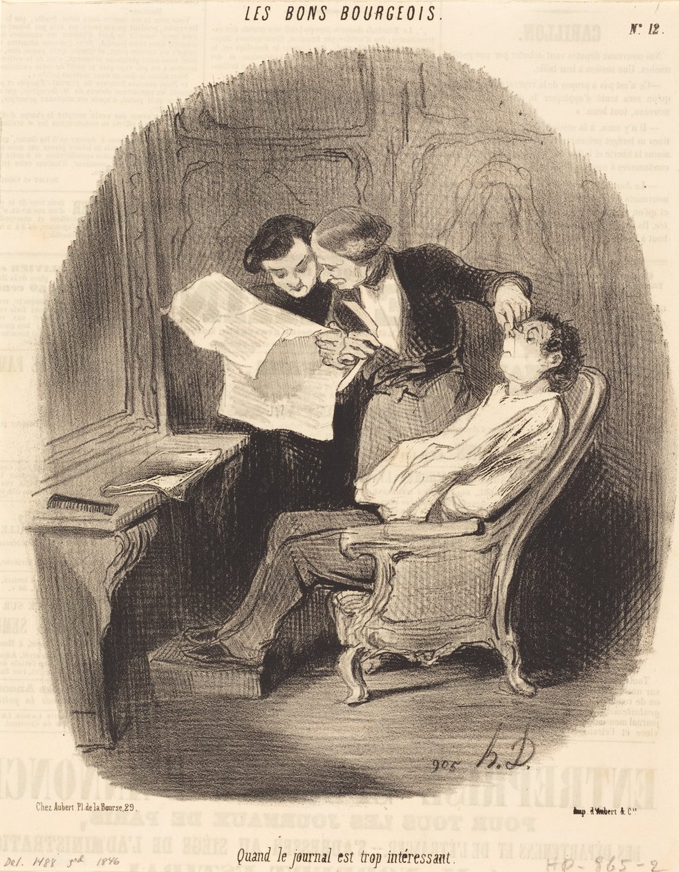 Kiedy gazeta jest zbyt interesująca autorstwa Honoré Daumier