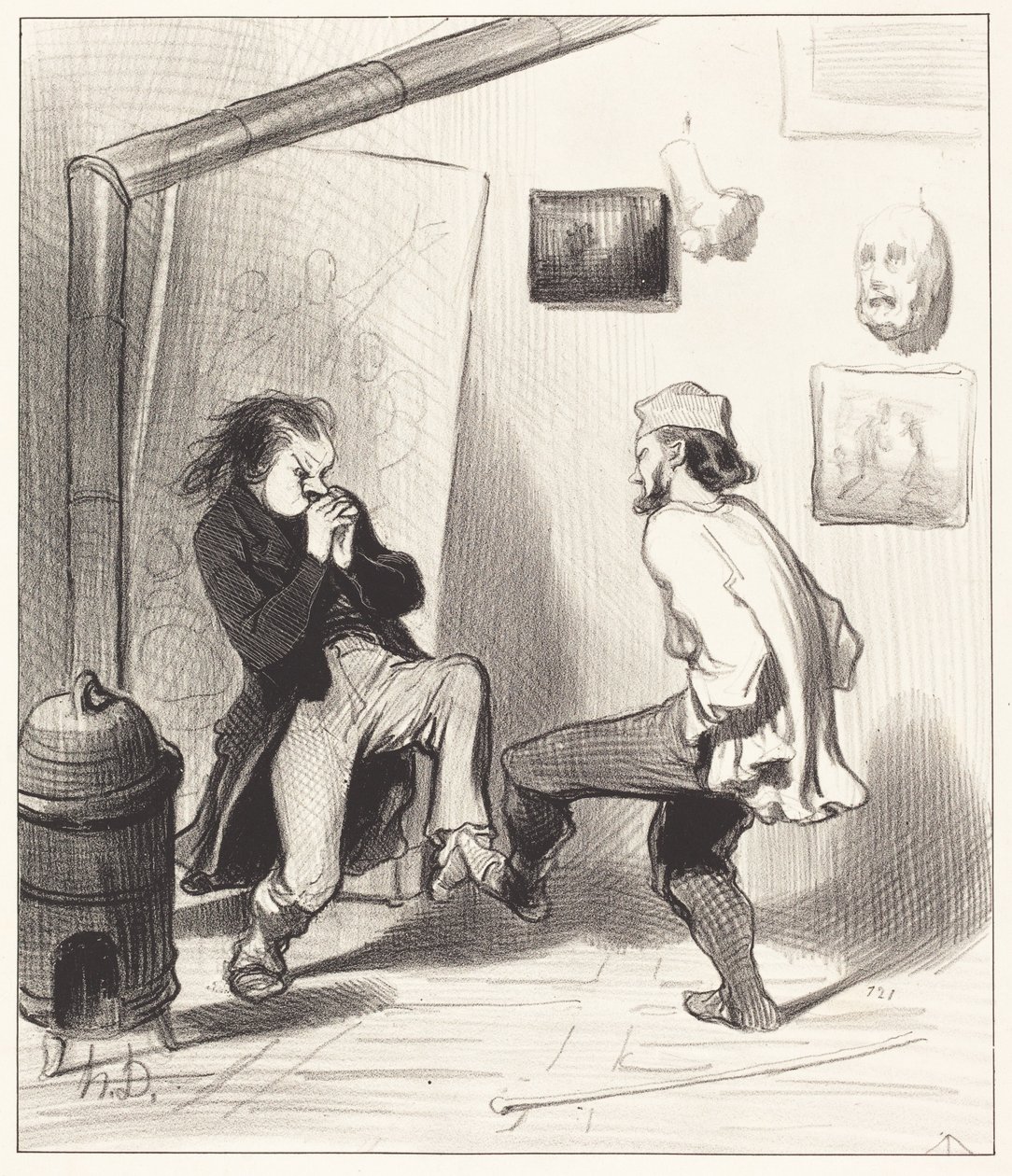 Kiedy spaliliśmy jego ostatnią sztalugę! autorstwa Honoré Daumier