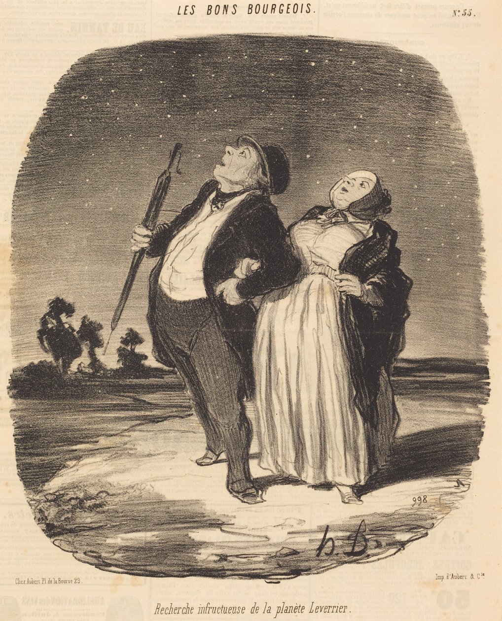 Bezowocne poszukiwanie planety Leverrier autorstwa Honoré Daumier